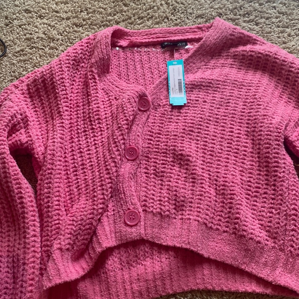 Cropped Button Front Cardigan size small